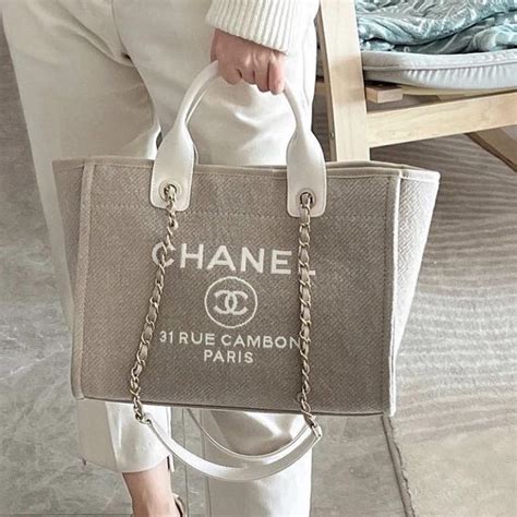 chanel deauville canvas tote replica|Chanel deauville tote 2021.